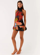 Willow Chiffon Mini Dress Moody Floral