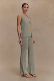 Malani Wide Leg Knit Pants Sage