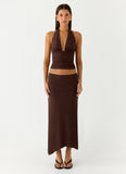 Kerrie Hanky Midi Skirt Chocolate