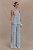 Glinda Crochet Pants Light Blue