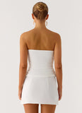 Perfect Celebrity Beaded Mini Skirt White