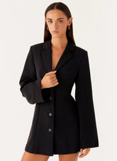 Albi Fitted Blazer Mini Dress Black