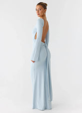 Midnight Song Long Sleeve Maxi Dress Misty Blue