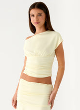 Liana Asymmetrical Top Yellow