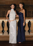 Susie Sequin Maxi Skirt Silver