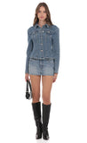 Fitted Denim Jacket in Blue