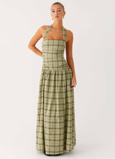 Lilith Maxi Dress Forest Plaid