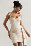 Valentine Ivory Ruffled Corset Top With Tie Straps