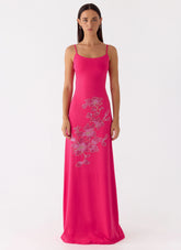 Carmine Embellished Maxi Dress Fuchsia