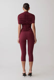 Blanca Stretch Crepe Capri Pants Mahogany