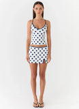 Elliot Top Porcelain Blue Polka Dot
