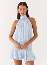 Willow Chiffon Mini Dress Blue