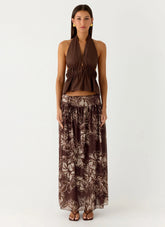 Hot Like Me Maxi Skirt Espresso Meadow