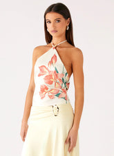 Loreta Beaded Tie Back Top Siena Floral