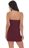 Striped Mini Skort in Burgundy