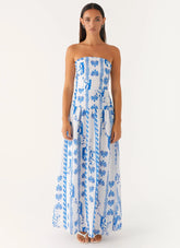 Carmel Maxi Dress Floral Wave