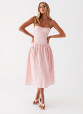 Yvette Corset Midi Dress Pink