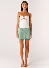 Adored By You Mini Skirt Mint
