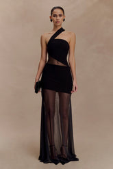 Vashti Cut Out Mesh Maxi Dress Black