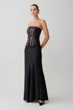Sabrina Silk Blend Maxi Skirt Black