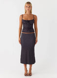 Bending My Rules Top Black Polkadot