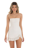 Ruffle Dress in White