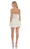 Floral Smocked Ruffle Dress in Pale Yellow