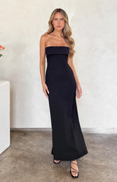 Lei Strapless Black Maxi Dress
