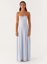 Tayla Linen Maxi Dress Blue