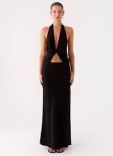 Michaella Chiffon Maxi Skirt Black