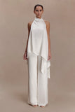 Sydney Straight Leg Satin Pants Ivory