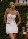 Moroder Strapless Lace Top Cream