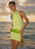 Carlie Halter Mini Dress Lime