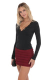 Ruffle Lace Tank Skirt in Burgundy