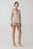 Solenne Collarless Suiting Blazer Natural Marle