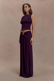 Erina Slinky Open Back Top Aubergine
