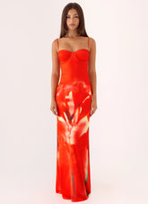 Vamonos Maxi Dress Fire Petal