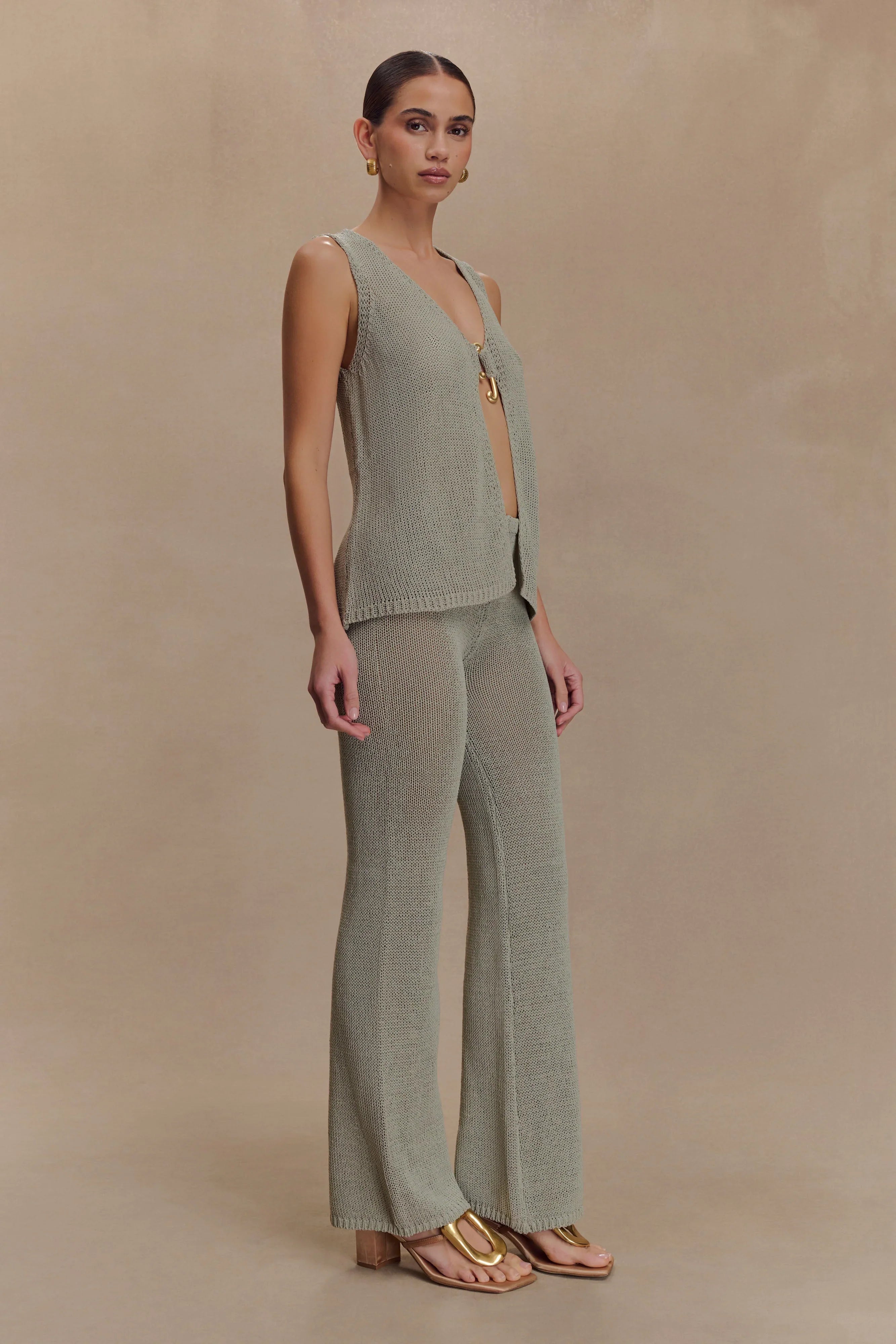 Malani Wide Leg Knit Pants Sage
