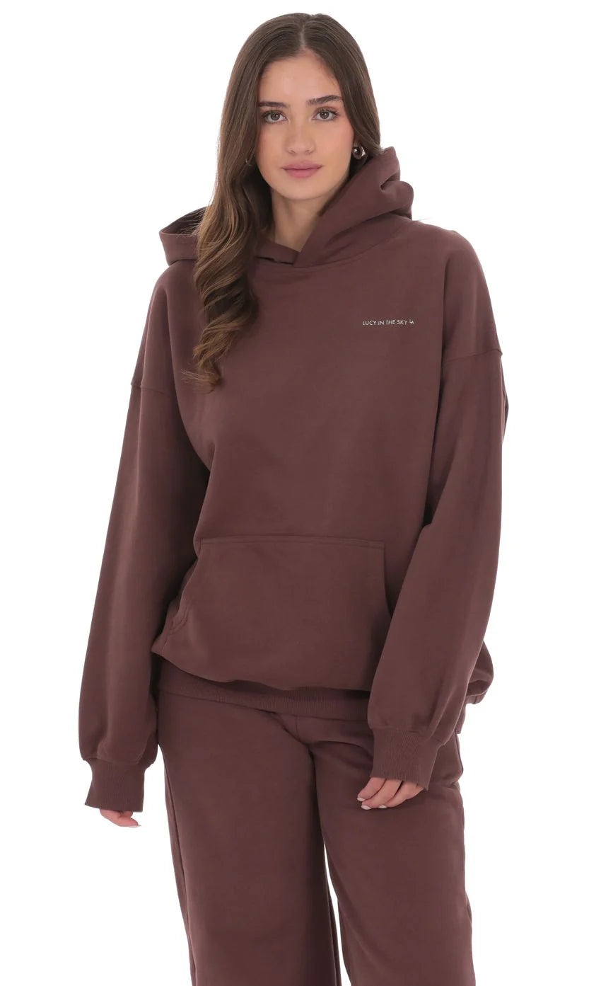 Los Angeles Fleece Hoodie in Brown