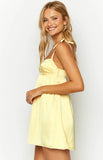 Sammie Yellow Satin Mini Dress