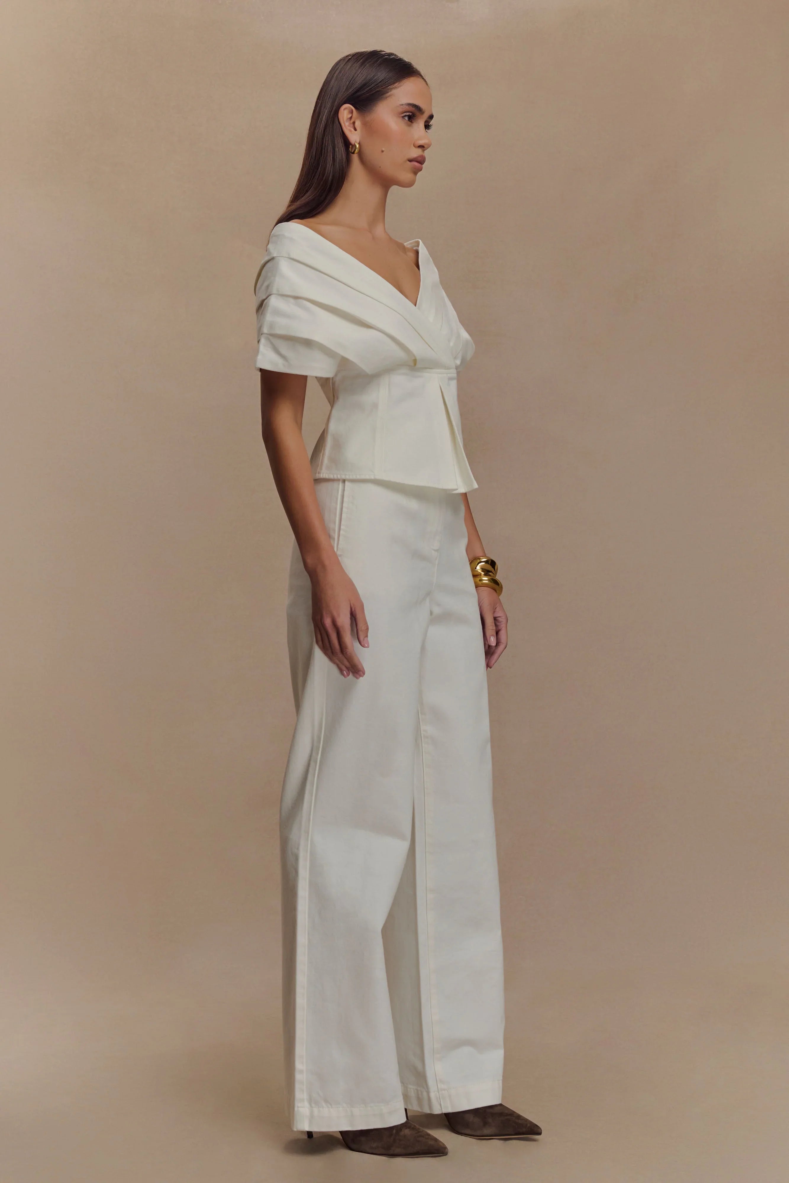 Rayne Wide Leg Denim Jeans White