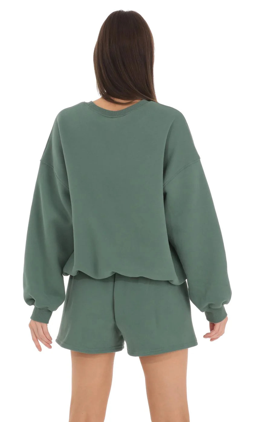Fleece Jumper in Hunter