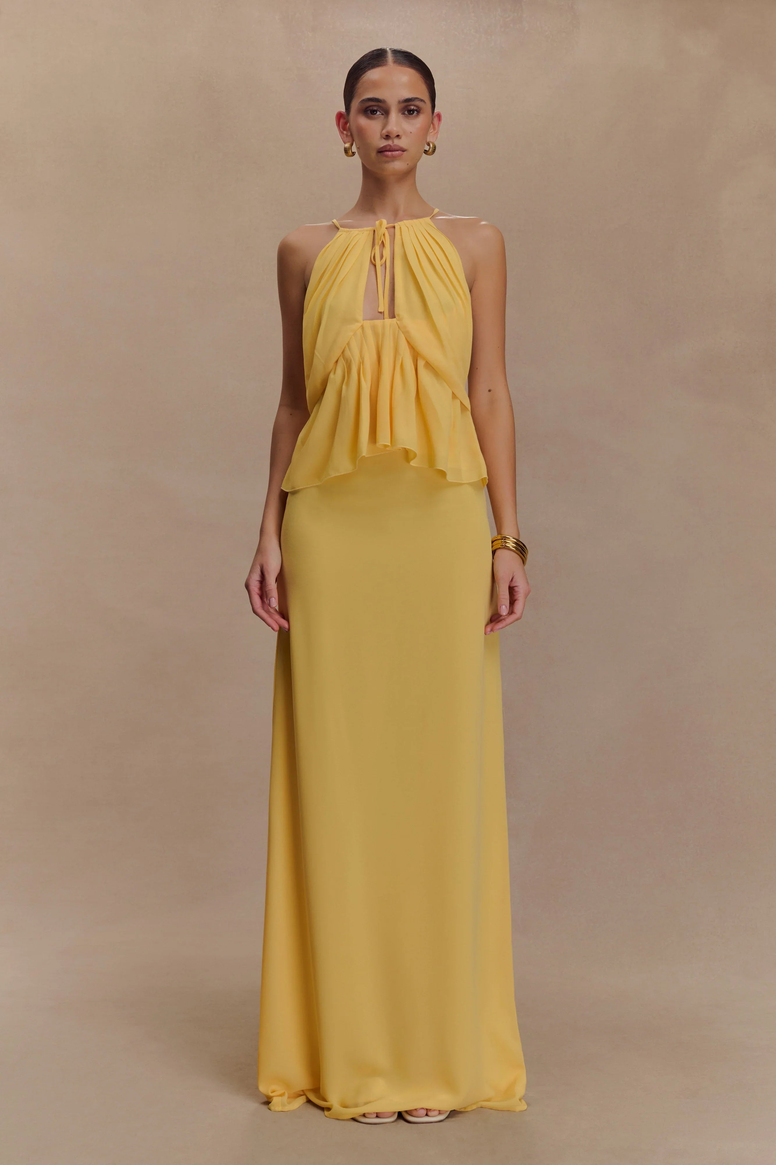 Korra Chiffon Halter Top Butterscotch