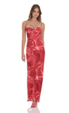 Rose Open Back Mesh Maxi Dress in Red