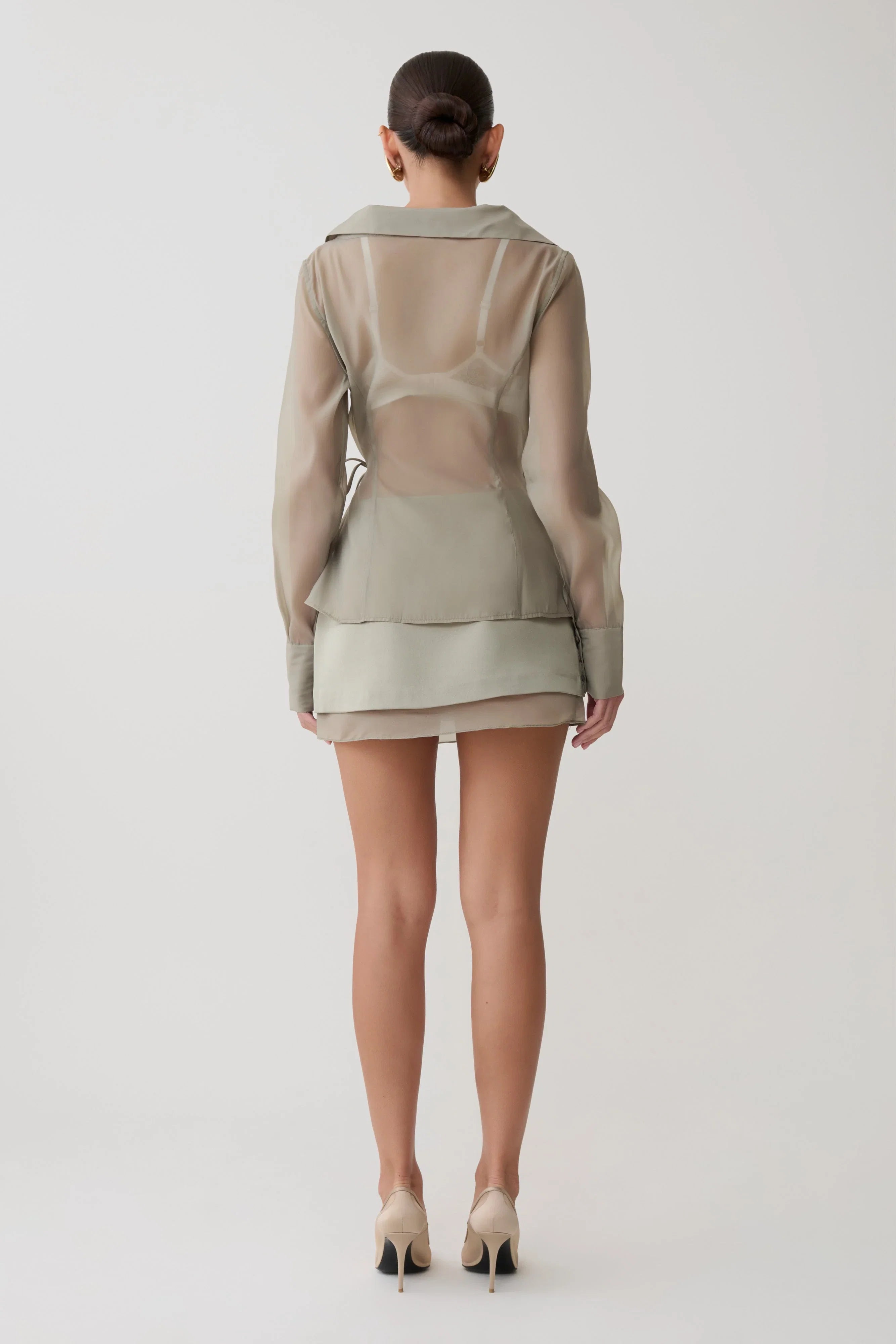 Frankie Satin Mini Skirt Smoke