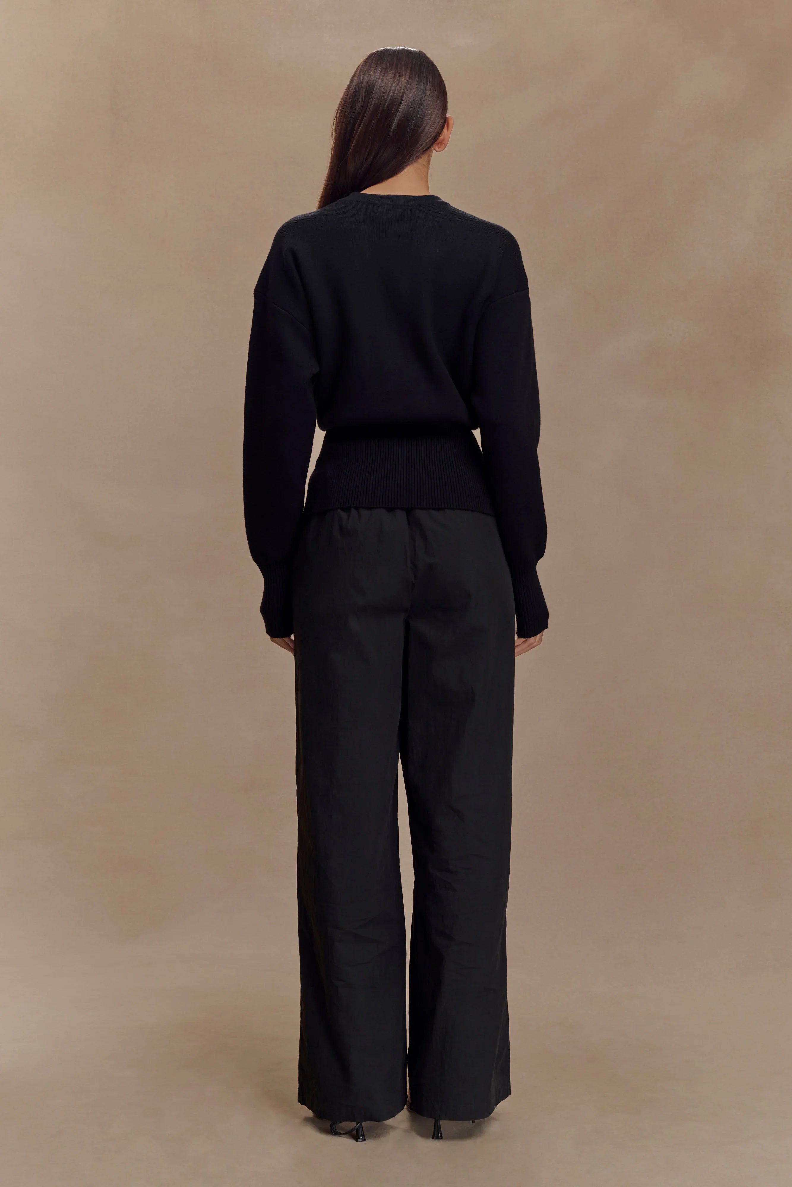 Campbell Cotton Wide Leg Pants Black