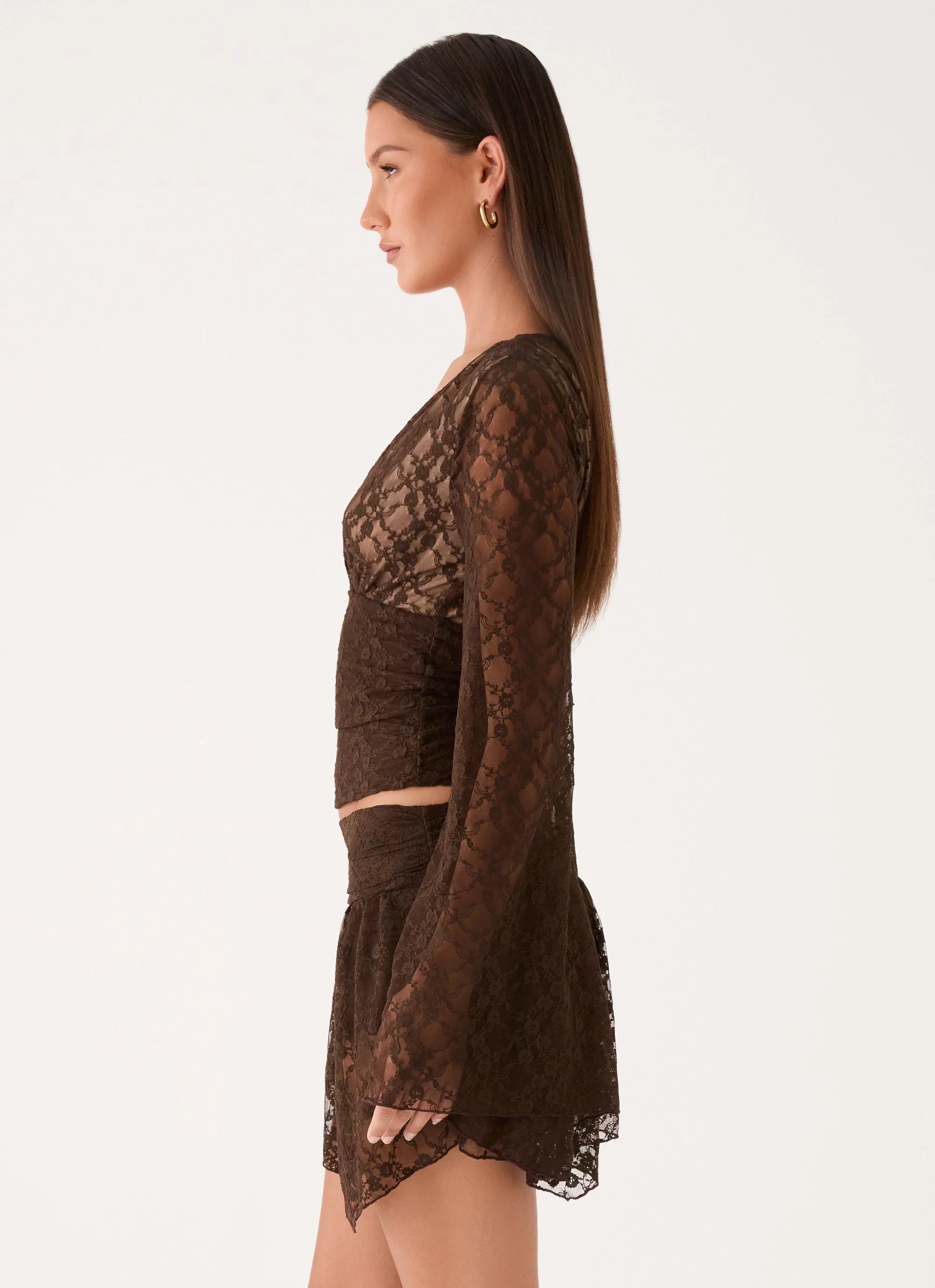 Avelora Lace Mini Skort Chocolate