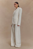 Jameson Cinched Linen Blazer Oat Marle