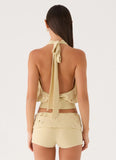 Vivienne Mini Shorts Pale Olive