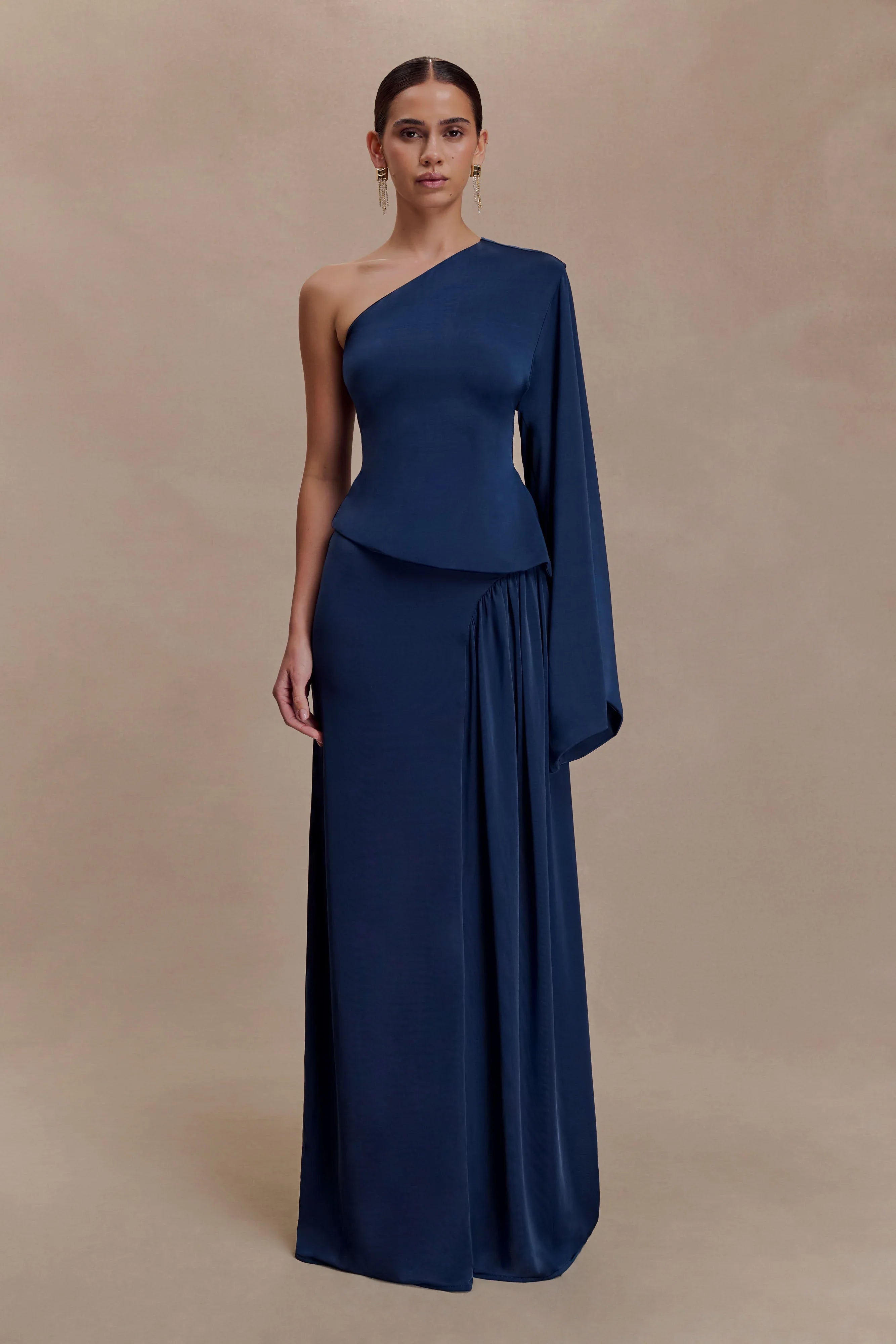 Vivica Slinky One Shoulder Top Midnight Navy
